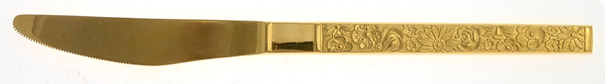 Florentine-Gold (Gold Electroplate) Modern Solid Knife by Present-1