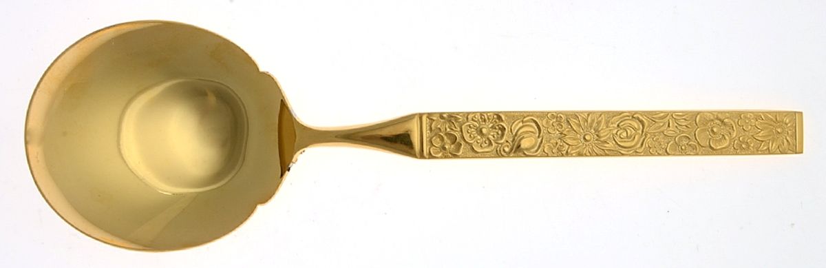 Florentine-Gold (Gold Electroplate) Solid Smooth Casserole Spoon by Present-1