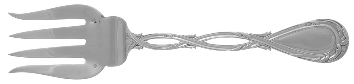 Royal (Sterling) Medium Solid Cold Meat Serving Fork by Puiforcat-1