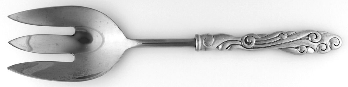 Wave (Pewter) Salad Serving Fork with Stainless Prongs by Pottery Barn-1