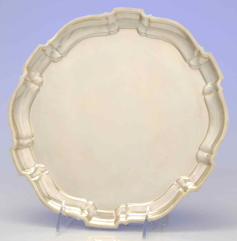 Chippendale (Sterling, Hollowware) 9" Round Tray by Poole Silver -1