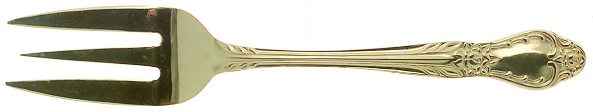 Antoinette (Gold Electroplate) Medium Solid Cold Meat Serving Fork by Present-1