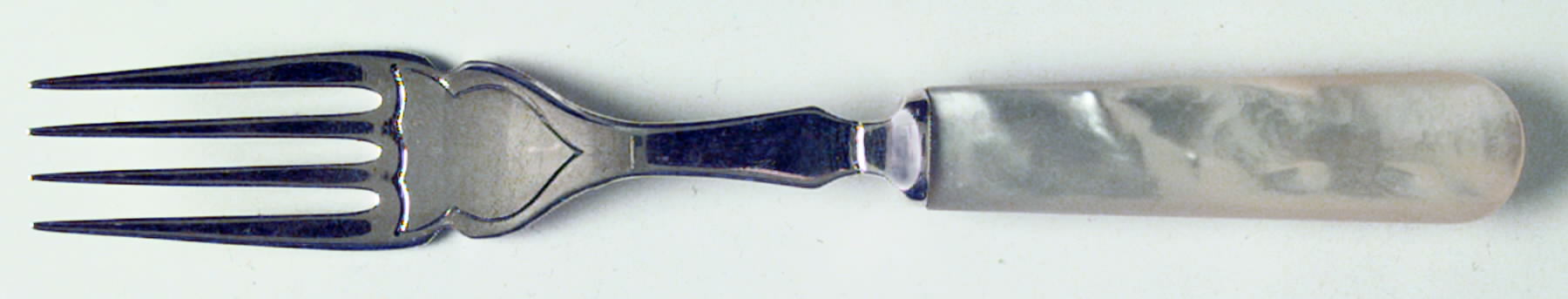 Flatware (Plated Bolster) Individual Hollow Fish Fork w/Silverplate Tines by Pearl Handle-1