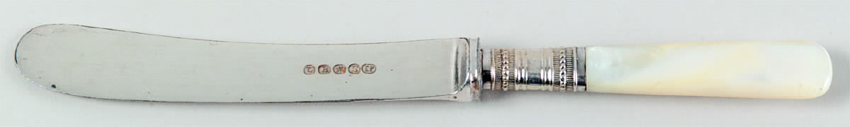 Flatware (Plated Bolster) Hollow Handle Paddle Butter Spreader (Slvpt) by Pearl Handle-1
