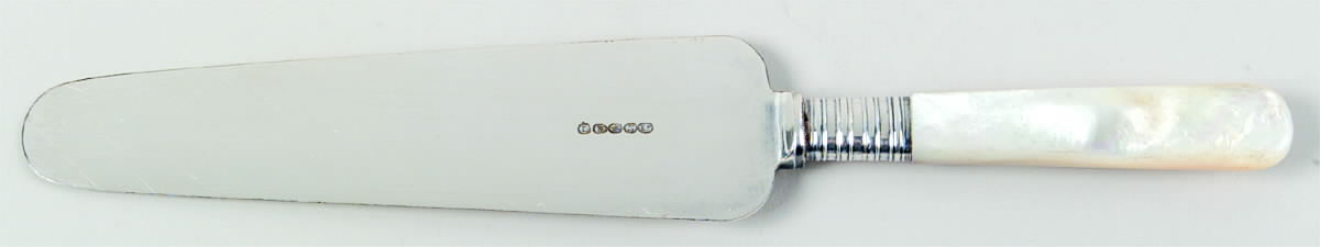 Flatware (Plated Bolster) Pie Server with Silverplate Blade by Pearl Handle-1