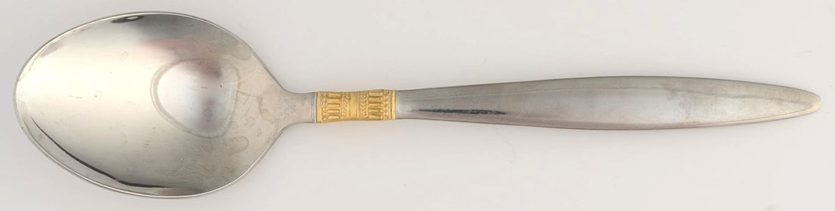 Golden Madrid (Stainless, Gold Accent) Place/Oval Soup Spoon by Pfaltzgraff-1