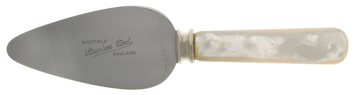 Flatware (Plated Bolster) Cheese Server with Stainless Blade by Pearl Handle-1
