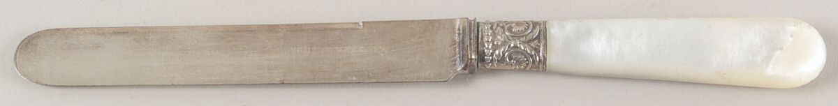 Flatware (Plated Bolster) Dessert Knife with Silverplate Blade by Pearl Handle-1