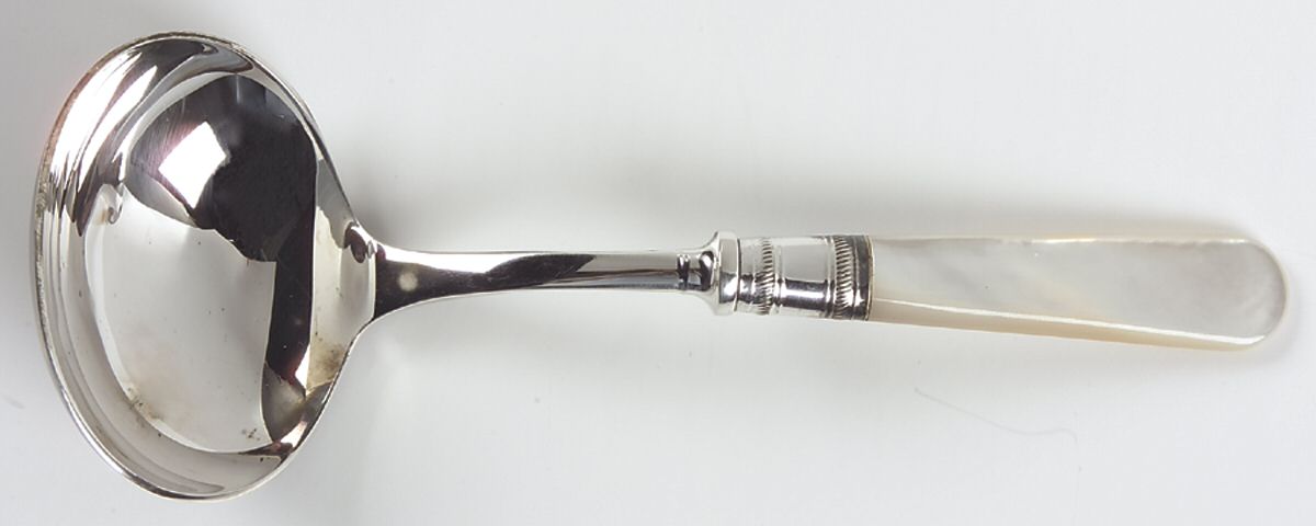 Flatware (Plated Bolster) Solid Gravy Ladle by Pearl Handle-1
