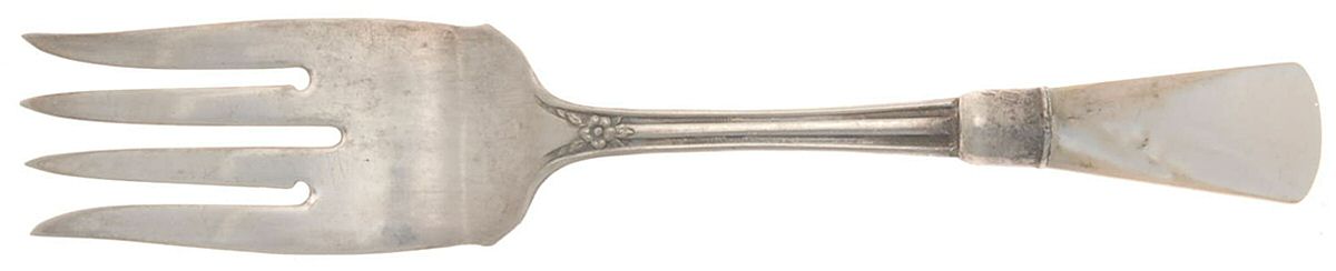 Flatware (Plated Bolster) Medium Solid Cold Meat Serving Fork by Pearl Handle-1