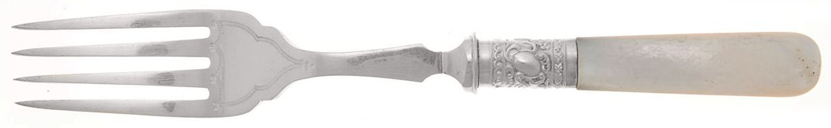 Flatware (Plated Bolster) Individual Fish Fork, Silverplate Tines by Pearl Handle-1