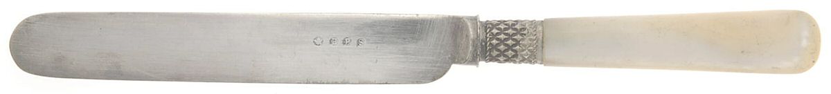 Flatware (Plated Bolster) Breakfast Knife with Silverplate Blade by Pearl Handle-1