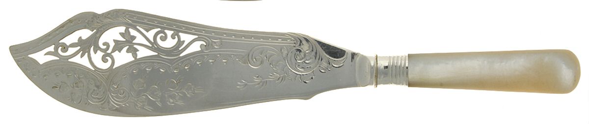Flatware (Plated Bolster) Hollow Handle Fish Serving Knife, Silverplt Blade by Pearl Handle-1