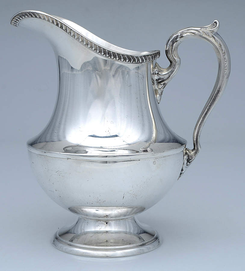 Georgian (Sterling, Hollowware) Sterling Water Pitcher by Poole Silver -1