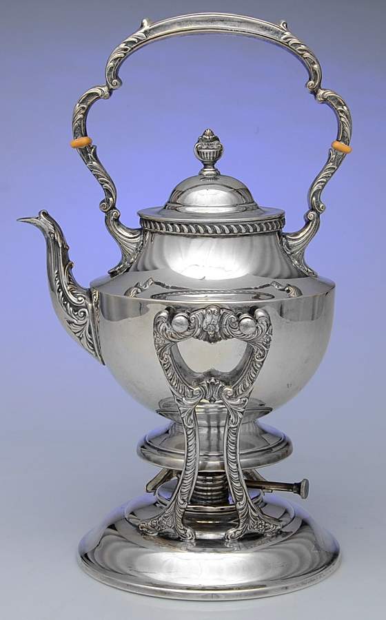 Georgian (Sterling, Hollowware) Kettle, Stand & Burner by Poole Silver -1