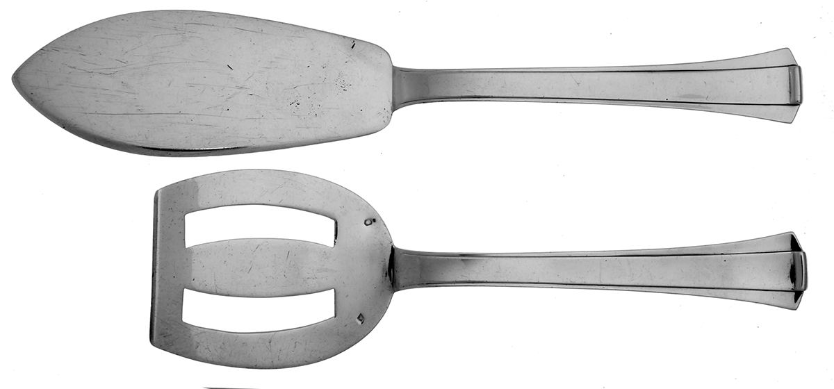 Papyrus (Sterling) 2 Piece Large Solid Fish Serving Set by Puiforcat-1