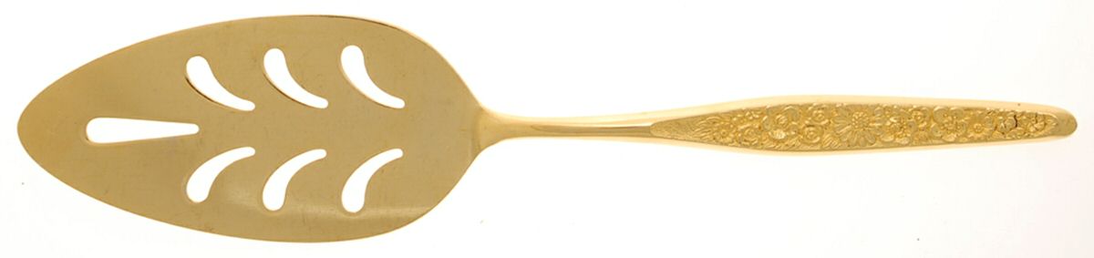 Golden Marguerite (Gold Electroplate) Pierced All Stainless Pie Server by Present-1