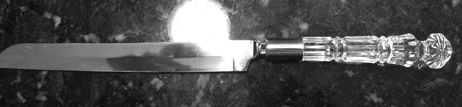 PHF1 (Stainless, Crystal) Wedding Cake Knife with Stainless Blade by Princess House-1