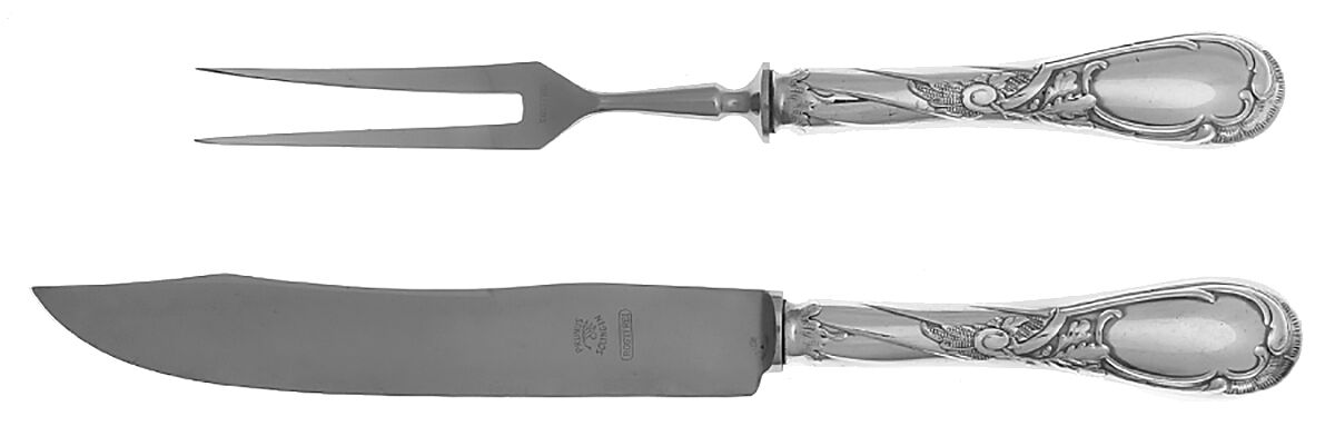 P7R1 (Silverplate) Small Stainless Blade 2-Piece Steak Carving Set by Prunus-1