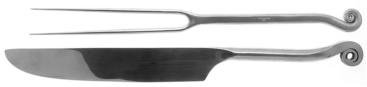 PII8 (STAINLESS) Large 2-Piece Roast Carving Set w/Stainless Blade by Pier 1-1