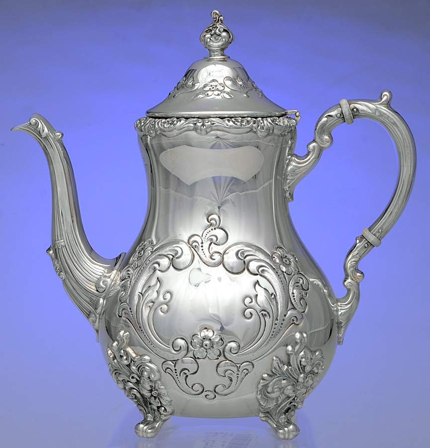 Old English (Sterling, Hollowware) Coffee Pot by Poole Silver -1