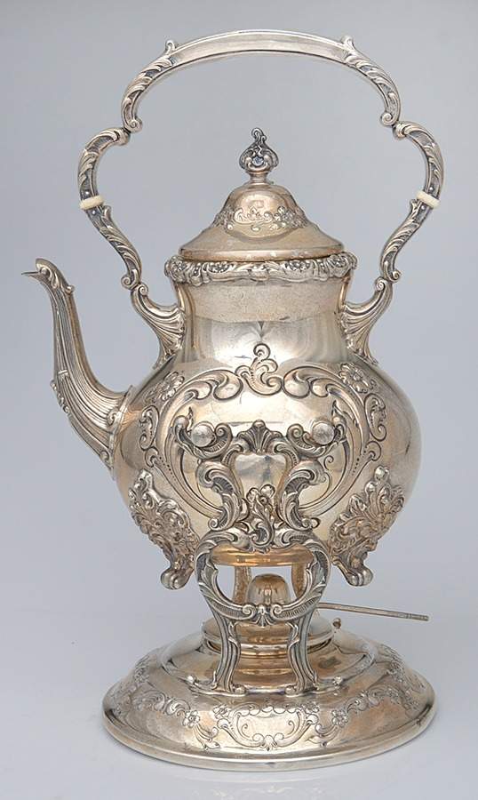 Old English (Sterling, Hollowware) Kettle, Stand & Burner by Poole Silver -1