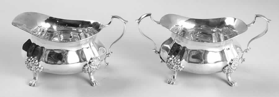 995 (Sterling, Hollowware) Mini Sterling Creamer and Open Sugar by Poole Silver -1