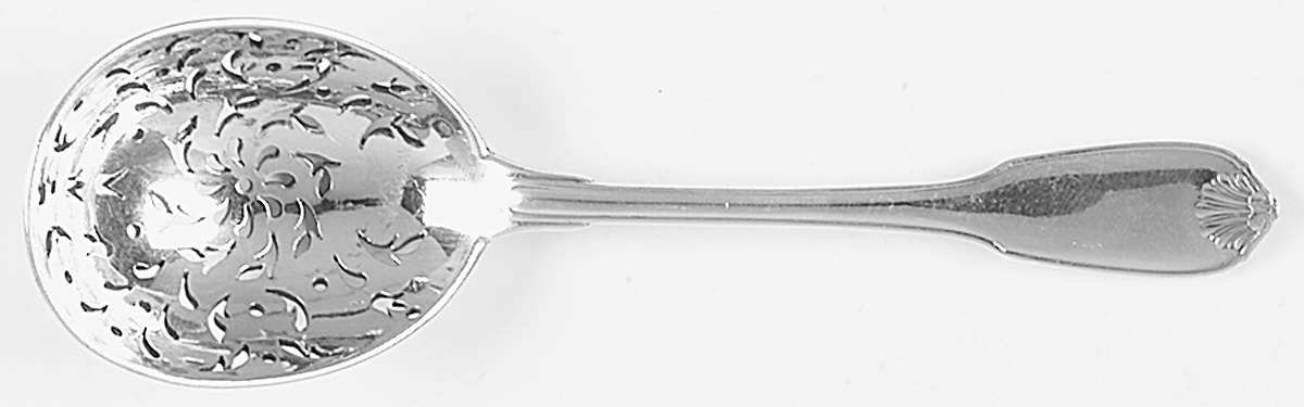 Sevigne (Sterling, Old) Pierced Bowl Short Handle Olive Spoon by Puiforcat-1