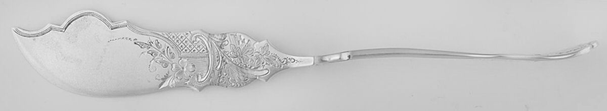 PKD2 (Sterling) Flat Twisted Handle Master Butter Knife Bright Cut by Peter L. Krider-1