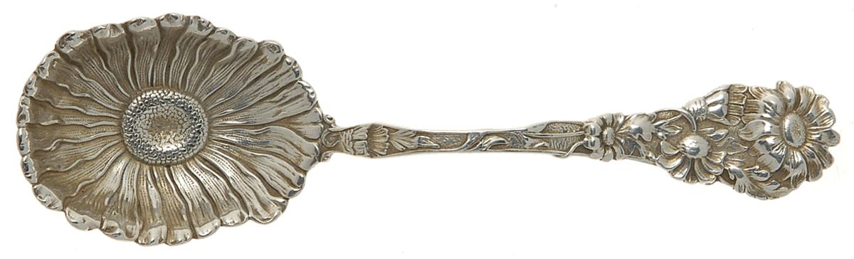 Daisy (Sterling, 1908) Sugar Shell Spoon by Paye & Baker Mfg Co-1