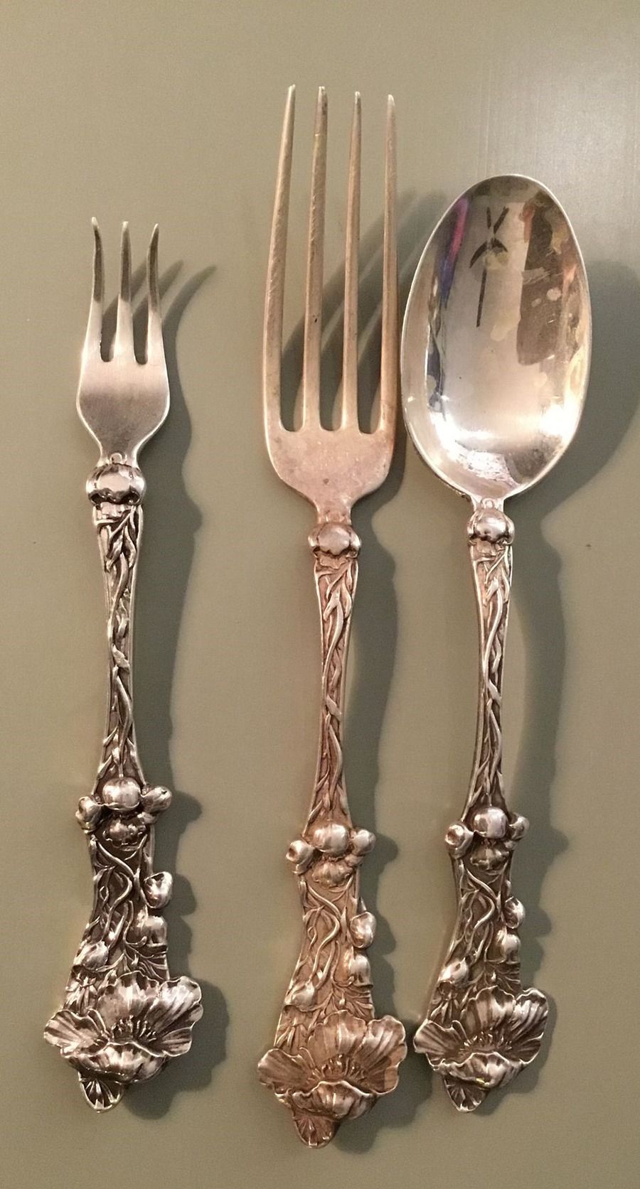 Poppy (Sterling, 1908) Five O'Clock Teaspoon by Paye & Baker Mfg Co-1