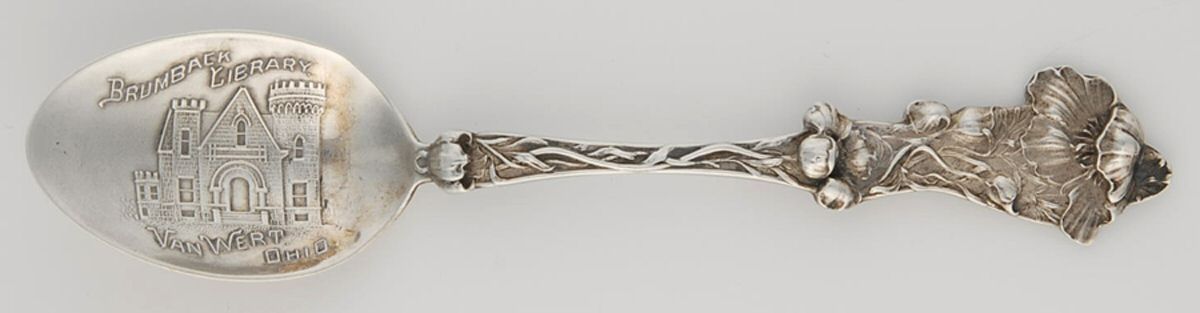 Poppy (Sterling, 1908) Souvenir Spoon (Five O'Clock) by Paye & Baker Mfg Co-1