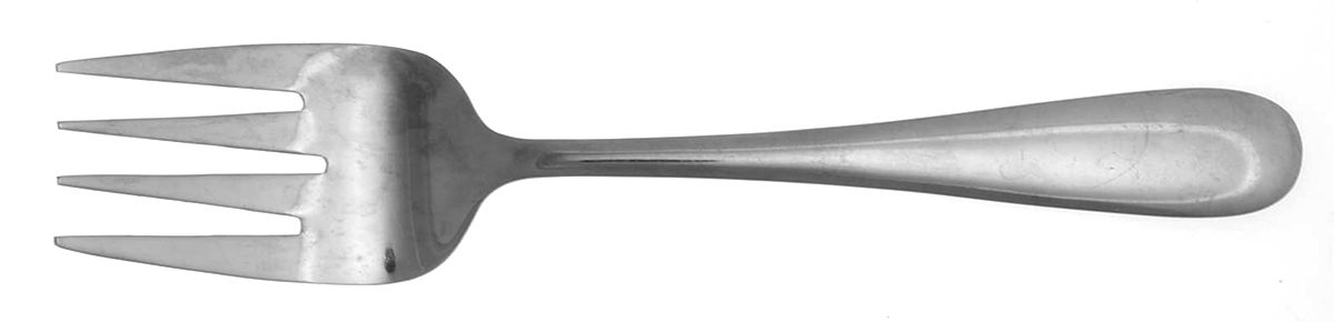 Essence (Stainless) Medium Solid Cold Meat Serving Fork by Pfaltzgraff-1