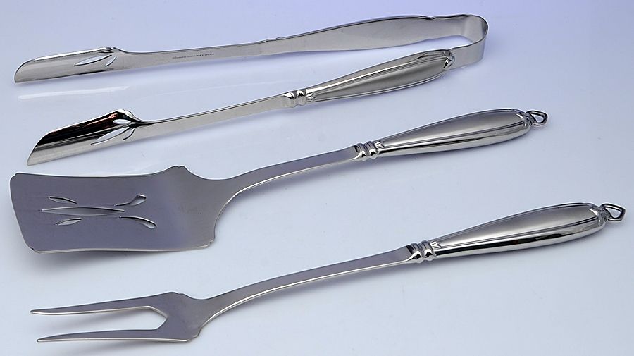 Barrington (Stainless) (3 Pc) Barbeque Untensil Set (BART,BASEF,BASPA) by Princess House-1