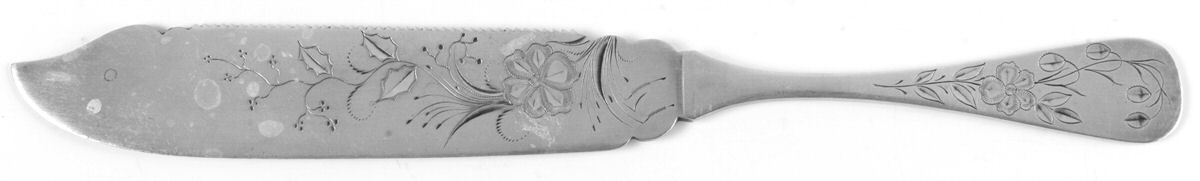Myrtle (Silverplate) Solid Piece Cake Knife/Cake Saw by Pairpoint Mfg Co-1