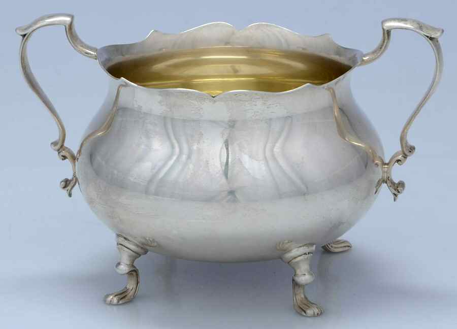 Jack Shepard Repro-Plain (Sterling, Hollowware) Open Sugar Bowl by Poole Silver -1