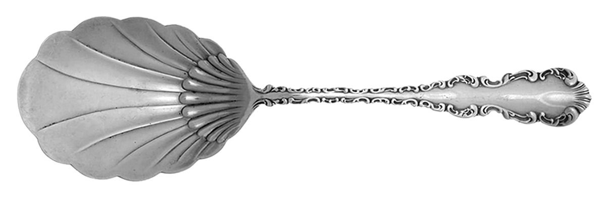 Louis XV (Sterling) Large Solid Berry/Casserole Spoon by P W Ellis & Co-1
