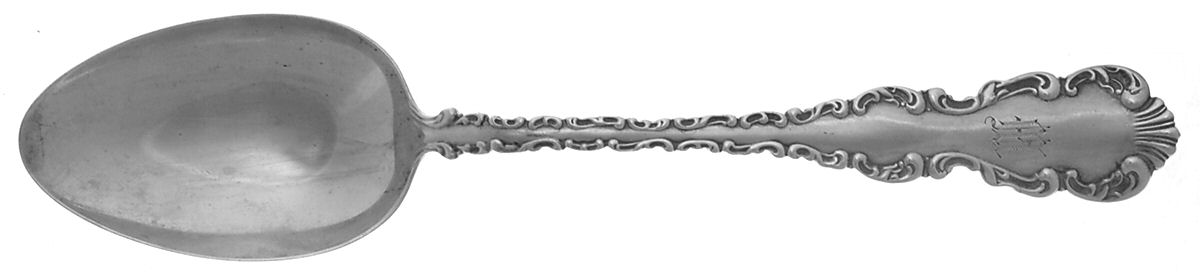 Louis XV (Sterling) Monogram Tablespoon (Serving Spoon) by P W Ellis & Co-1