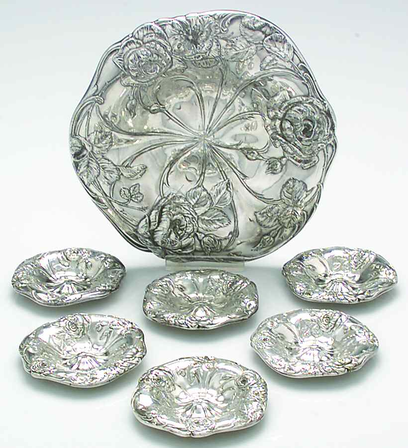 6646 (Silverplate, Hollowware) Nut Dish (Set of 7) by Pairpoint Mfg Co-1