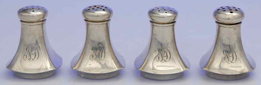 8190 (Sterling, Hollowware) 2 Sets Individual Salt & Pepper Set by P.H. Locklin & Sons-1