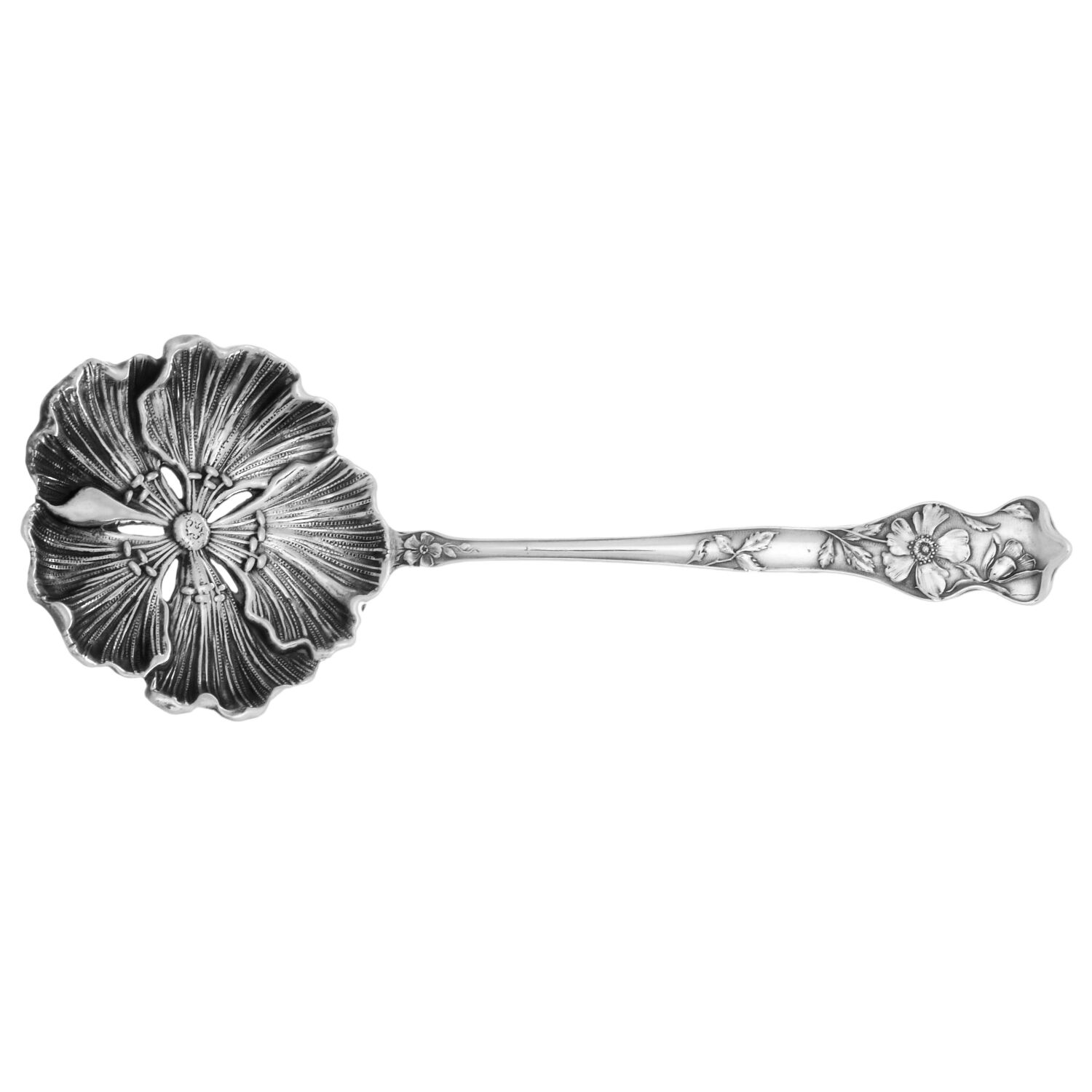 Wild Rose (Sterling) Solid Bon Bon Spoon by Paye & Baker Mfg Co-1