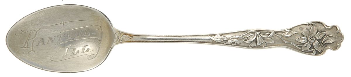 Wild Rose (Sterling) Souvenir Spoon (Five O'Clock) by Paye & Baker Mfg Co-1