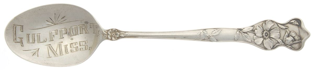 Wild Rose (Sterling) Souvenir Spoon (Five O'Clock) by Paye & Baker Mfg Co-1