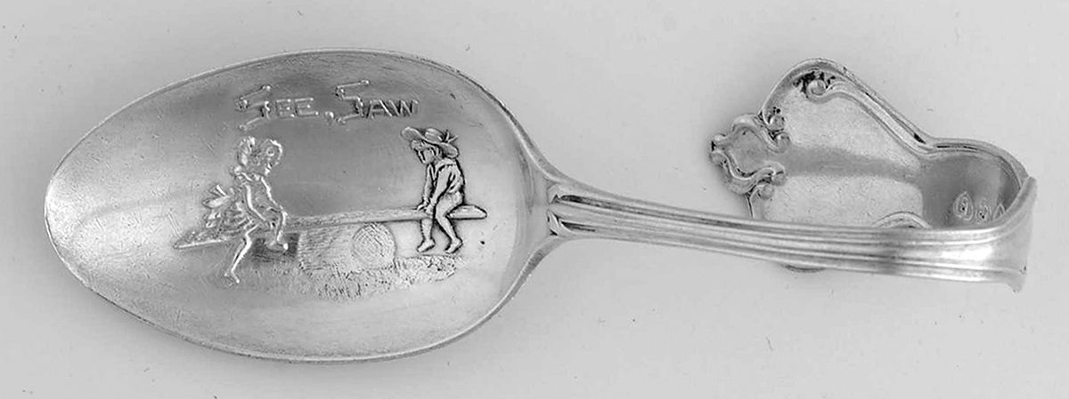 PBM14 (Sterling) Curved Handle Baby Spoon by Paye & Baker Mfg Co-1