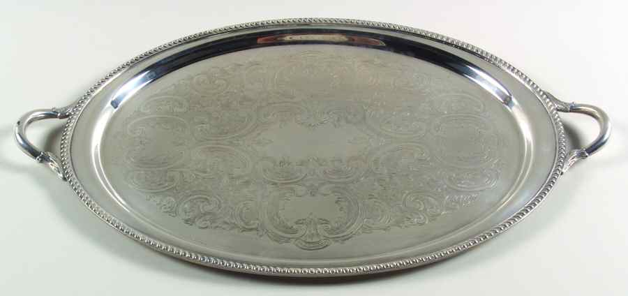 1201 (Silverplate, Hollowware) 16" Waiter Tray by Poole Silver -1