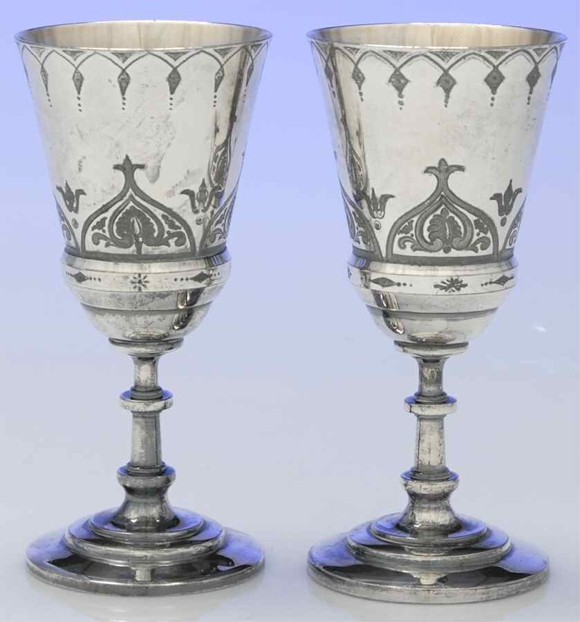 Silverplate Hollowware Wine Goblet - Set of 2 by Parker & Casper Co-1