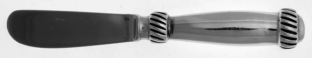 Twist (Silverplate Handle) Butter Spreader Hollow Hdl-Paddle/Stainless Blade by Pottery Barn-1
