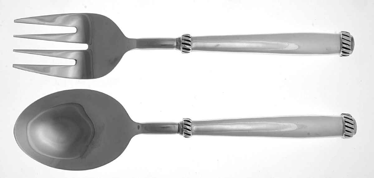 Twist (Silverplate Handle) Solid Serving Set by Pottery Barn-1