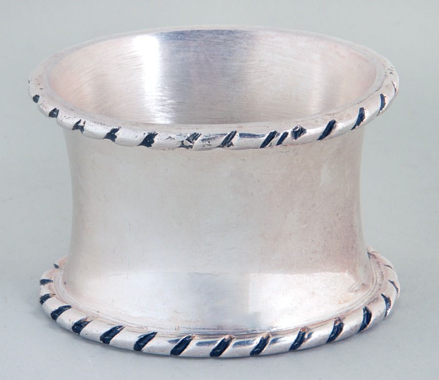 Twist (Silverplate Handle) Silverplate Napkin Ring by Pottery Barn-1
