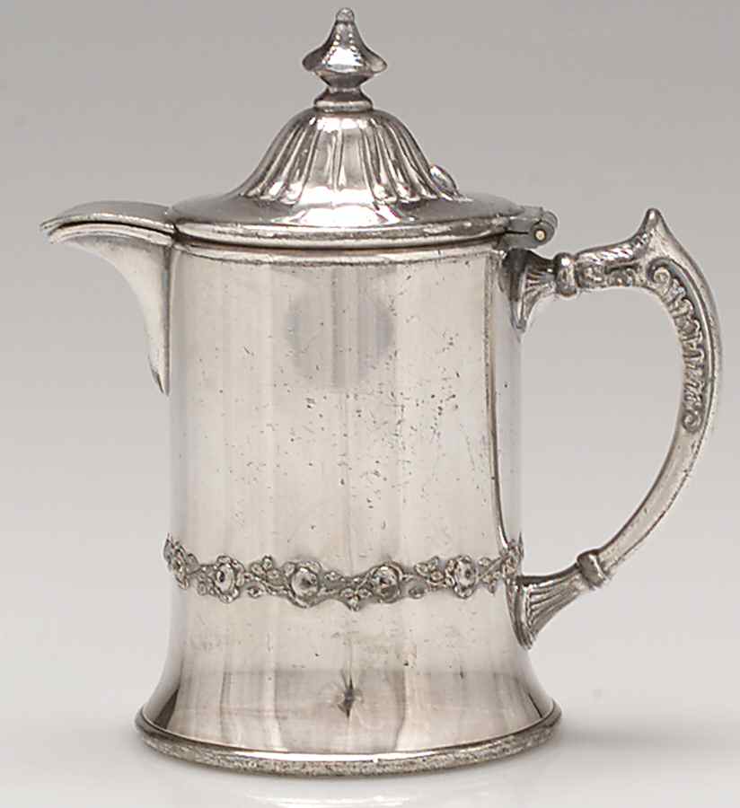 1747 (Silverplate, Hollowware) Syrup Pitcher with Hinged Lid by Pairpoint Mfg Co-1